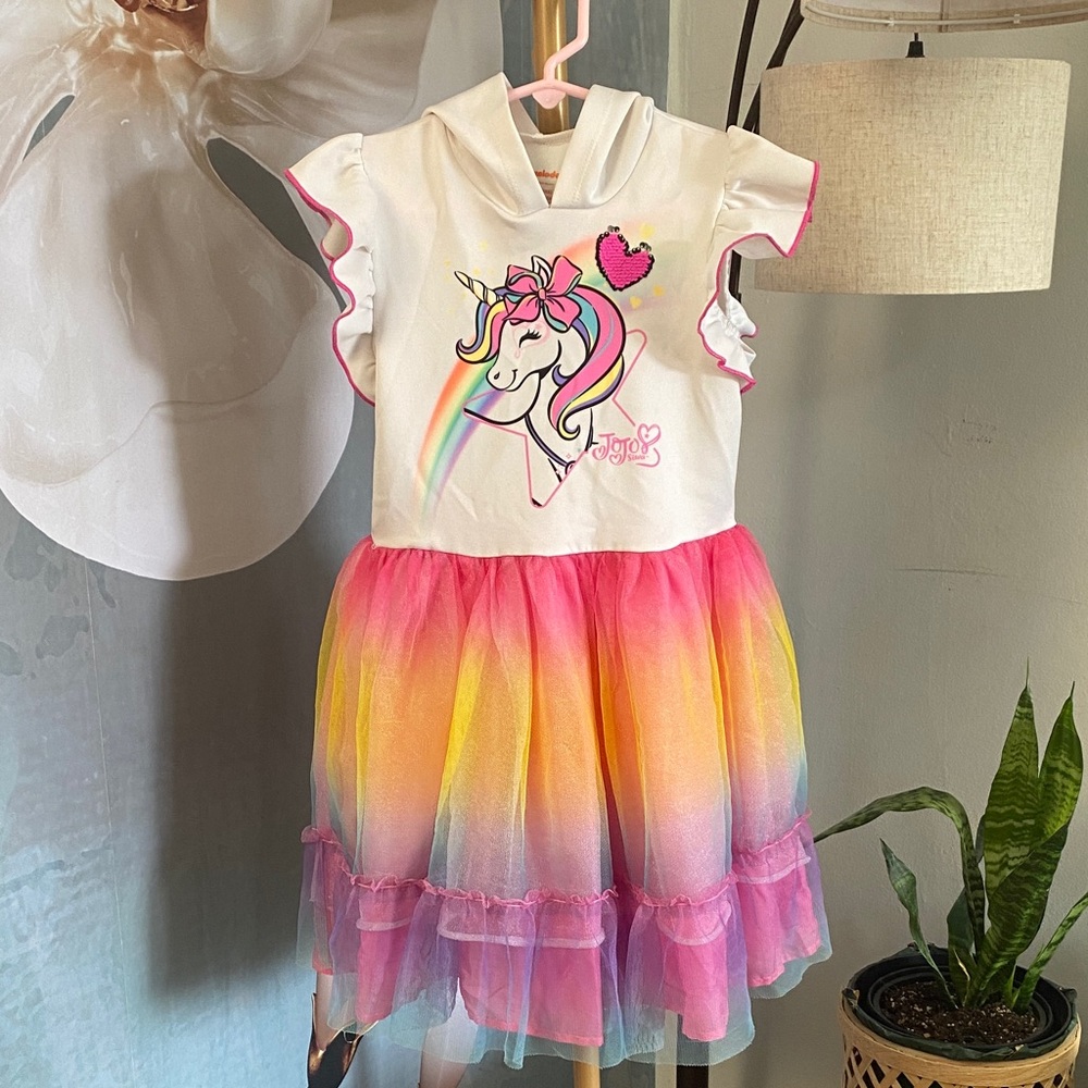 Nickelodeon Jojo Siwa Unicorn Rainbow Dress for Kids girls size 6/6x
